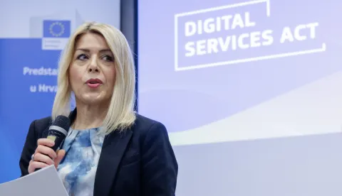 Zagreb, 02.02.2026. - Konferencija "Europa i Hrvatska u digitalno doba: sloboda govora i odgovornost medija" održala se u organizaciji Predstavni&scaron;tva Europske komisije u Hrvatskoj.Na fotografiji Jasna Vaničak-Fila.foto HINA/ Edvard &Scaron;U&Scaron;AK