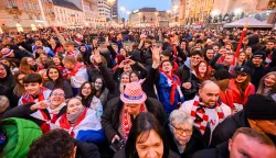 02.02.2026., Zagreb - Svecani docek hrvatske rukometne reprezentacije u na Trgu bana Josipa Jelacica nakon osvojene broncane medalje na Europskom rukometnom prvenstvu. Photo: Davor Puklavec/PIXSELL