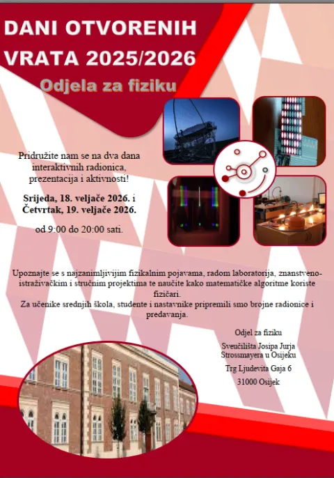 Dani otvorenih vrata Odjela za fiziku 2026.vizaul