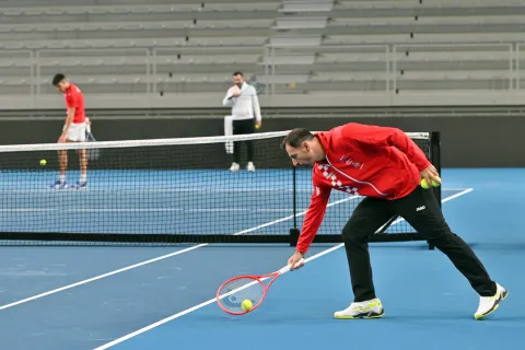 03.02.2026., VaraždinU Varaždinskoj Areni održan je otvoreni Hrvatske Davis cup reprezentacijeNa fotografiji izbornik Mario DodikPhoto: Marko Jurinec /HINA