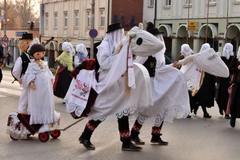 Vinkovci...23.02.2025.Organizirane prve Poklade i Pokladna povorka u Vinkovcima pod geslom "Bu&scaron;arice otkrij svoje lice" s oko 400 sudionika u 15 KUD-ova iz mjesta Slavonije, Baranje i Srijema.Foto: Gordan Panić