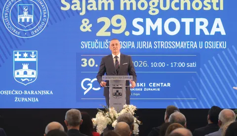 Osijek, 30. 01. 2026., GC, 29. smotra Sveučili&scaron;ta J. J. Strossmayera u Osijeku, 29. smotra, sajam mogućnosti, otvorenje, fakulteti, srednjo&scaron;kolci, studenti, upis na fakultet, Drago &Scaron;ubarićSNIMIO BRUNO JOBST