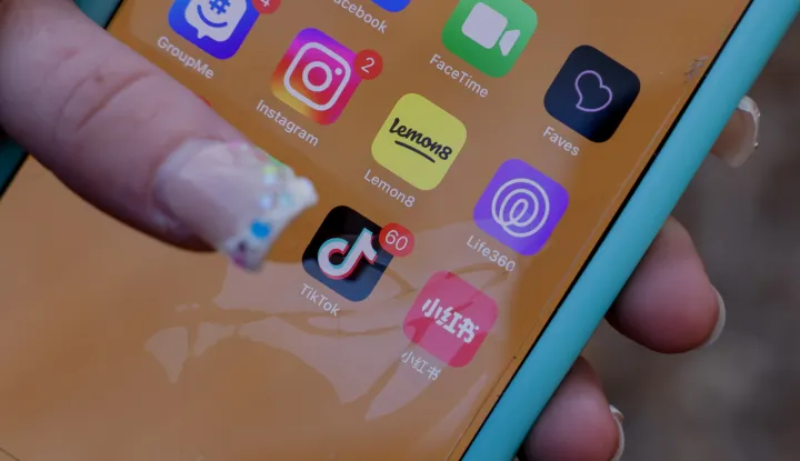 epa11832179 An iPhone user with the TikTok app and other social media apps in Decatur, Georgia, USA, 17 January 2025. The US Supreme Court has backed a law banning the Chinese-owned TikTok app in the United States unless it is sold to a US-based company by 19 January 2025. EPA/ERIK S. LESSER