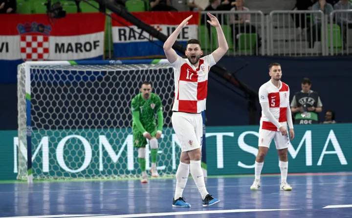 07.02.2026., Arenas Stozice, Ljubljana, Slovenija - UEFA Futsal Europsko prvenstvo 2026., utakmica za trece mjesto Francuska - Hrvatska. Antonio Sekulic Photo: Marko Lukunic/PIXSELL