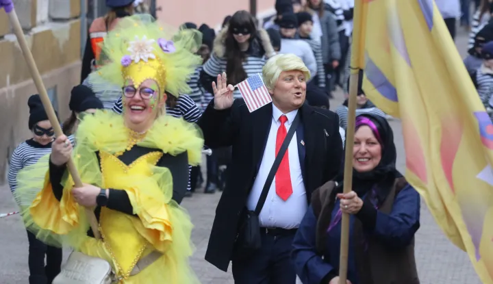 Đakovo, 07. 02. 2026, 32. Đakovački Bu&scaron;ari, pokladna manifestacija. Pokladna povorka.snimio GOJKO MITIĆ