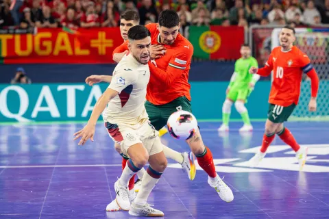 Ljubljana, 07.02.2026 - Finalna utakmica Europskog prvenstva u futsalu: Portugal - ?panjolska. foto HINA/ STA/ Bor SLANA/ ik