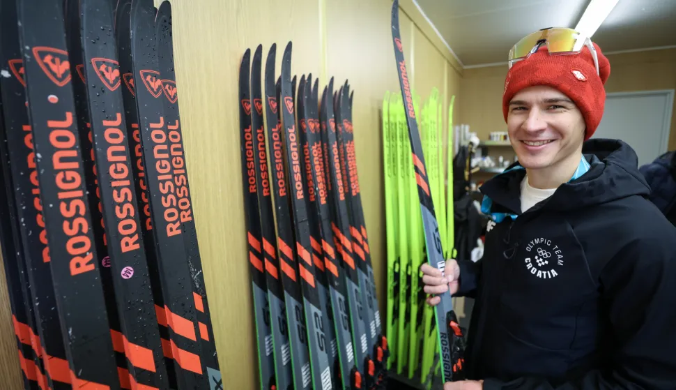 Antholz-Anterselva, 08.02.2026 - Članovi hrvatske biatlonske reprezentacije u Antholz-Anterselvi na Zimskim Olimpijskim igrama Milano-Cortina 2026. Na slici biatlonac Kre&scaron;imir Crnković.foto HINA/ Damir SENČAR/ ds