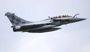 25.04.2024., Velika Gorica - Svecani docek prvih sest od ukupno 12 visenamjenskih borbenih aviona Rafale iz Francuske u vojarni "Pukovnik Marko Zivkovic". Photo: Zeljko Lukunic/PIXSELL