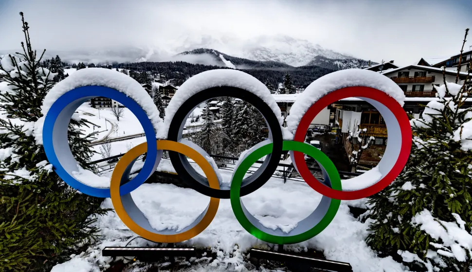 Cortina d'Ampezzo, 05.02.2026 - Cortina d'Ampezzo je jedan od gradova u kojem se održavjau Zimske Olimpijske igre Milano-Cortina 2026. U Cortini će se održavati natjecanja u ženskom skijanju, curlingu, bobu, sanjkanju i skeletonu.foto tHINA/ Damir SENČAR/ ds