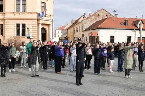 Kampanja&nbsp;"Milijarda ustaje": Osječani plesom podigli svijest o nasilju nad ženamaPU OBŽ, Plesni studio Shine, veljača 2026.
