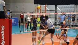 Osijek, 25. 10. 2025., Mala dvorana Gradski vrt, odbojka, Osijek - Marina Ka&scaron;tela, SuperSport Superliga, žene SNIMIO BRUNO JOBST