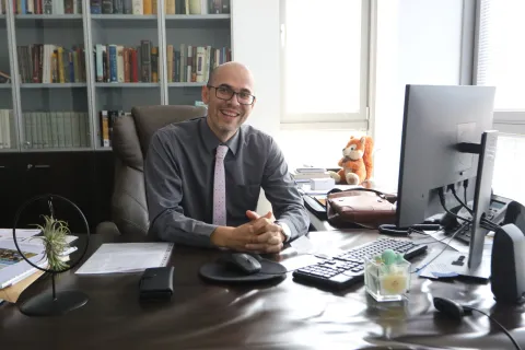 Osijek, 12. 06. 2025, Evanđeoski teolo&scaron;ki fakltet u Osijeku. Dekan Fakulteta, Dalibor Kraljik, razgovor.snimio GOJKO MITIĆ