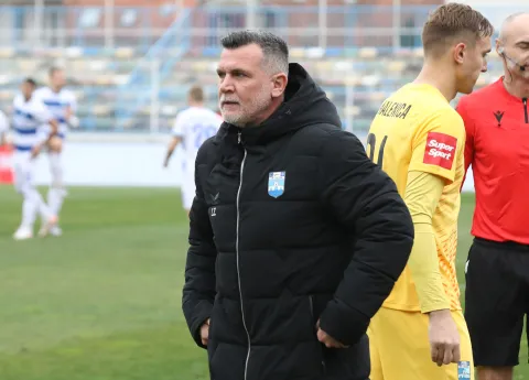 Zagreb, 27.02.2024.- Četvrtfinalni susret Hrvatskog nogometnog kupa NK Lokomotiva - NK Osijek. Na fotografiji Silvio Goričan. Na fotografiji Zoran Zekić trener NK Osijek.foto HINA/ Admir BULJUBA&Scaron;IĆ/ abu