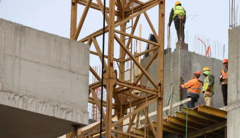 16.03.2022., Sibenik - Radovi na izgradnji POS-ovih stanova u Sibeniku u naselju Bioci. Photo: Hrvoje Jelavic/PIXSELL