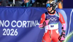 Cortina d'Ampezzo, 15.02.2026 - Hrvatska skija?ica Zrinka Ljuti? tijekom druge utrke veleslaloma na Zimskim olimpijskim igrama Milano-Cortina 2026.foto HINA/ Damir SEN?AR/ ds