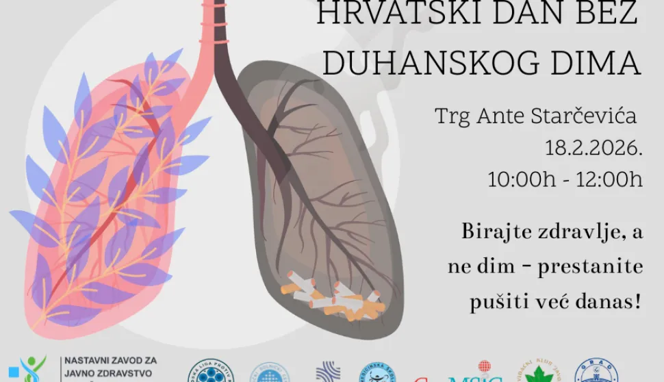 Recite NE cigereti, odaberite zdravlje!Hrvatski dan bez duhanskog dima 2026.