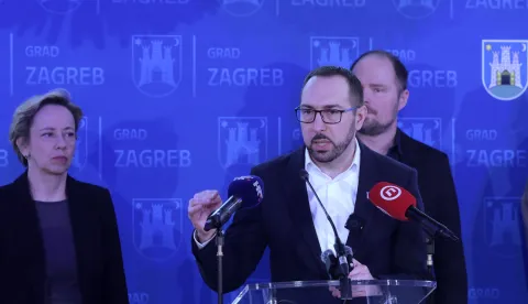 Zagreb.2.2.2025.-Ozjava za medije gradonačelnika Zagreba Tomislava Toma&scaron;evića.Foto HINA/Tomislav Pavlek/ tp