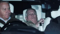 Andrew Mountbatten Windsor, younger brother of Britain's King Charles, formerly known as Prince Andrew, leaves Aylsham Police Station on a vehicle, on the day he was arrested on suspicion of misconduct in public office, after the U.S. Justice Department released more records tied to the late financier and convicted sex offender Jeffrey Epstein, in Aylsham, Britain, February 19, 2026. REUTERS/Phil Noble Photo: Phil Noble/REUTERS