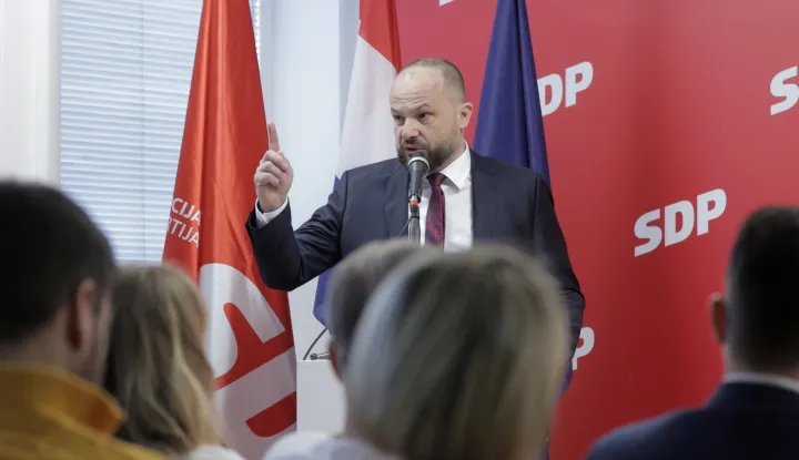 Zagreb.21.2.2026.- Održana je sjednica Glavnog odbora SDP-a Hrvatske.Na slici Sini&scaron;a Hajda&scaron; Dončić.Foto HINA/Tomislav Pavlek/ tp