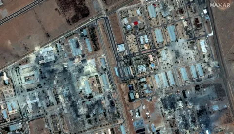 epa12191675 A handout satellite image made available by Maxar Technologies shows damage at the Isfahan nuclear technology center after US airstrikes, in Isfahan, Iran, 22 June 2025. The US Department of Defense announced on 22 June, that the US Central Command conducted overnight strikes against three nuclear facilities in Iran. EPA/MAXAR TECHNOLOGIES HANDOUT -- MANDATORY CREDIT: SATELLITE IMAGE 2025 MAXAR TECHNOLOGIES -- THE WATERMARK MAY NOT BE REMOVED/CROPPED --HANDOUT EDITORIAL USE ONLY/NO SALES