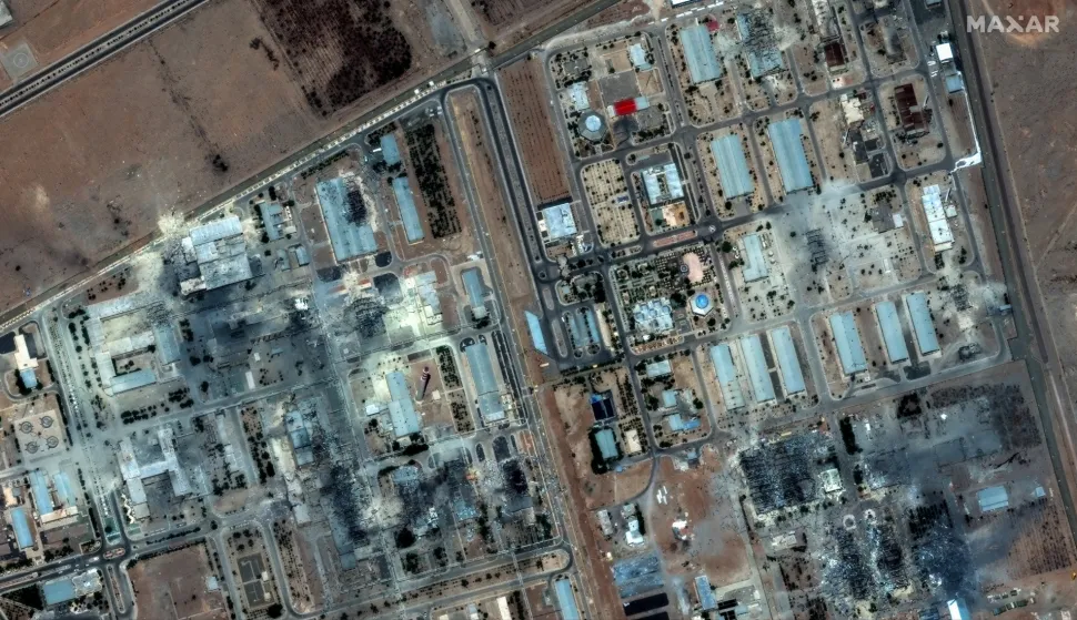 epa12191675 A handout satellite image made available by Maxar Technologies shows damage at the Isfahan nuclear technology center after US airstrikes, in Isfahan, Iran, 22 June 2025. The US Department of Defense announced on 22 June, that the US Central Command conducted overnight strikes against three nuclear facilities in Iran. EPA/MAXAR TECHNOLOGIES HANDOUT -- MANDATORY CREDIT: SATELLITE IMAGE 2025 MAXAR TECHNOLOGIES -- THE WATERMARK MAY NOT BE REMOVED/CROPPED --HANDOUT EDITORIAL USE ONLY/NO SALES