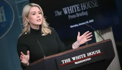 White House Press Secretary Karoline Leavitt speaks during a press briefing in the Brady Briefing Room of the White House in Washington, DC, on January 26, 2026. (Photo by Brendan SMIALOWSKI/AFP)