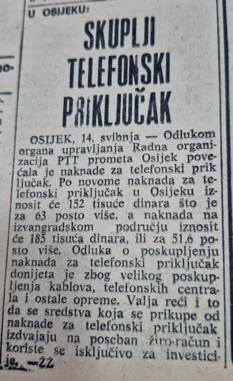 Telefonija - uvođenje telefonskog priključka - telefonOsamdesete su bile godine...