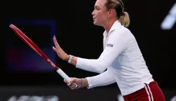 Croatia's Donna Vekic reacts on a point to Russia's Mirra Andreeva during their women's singles match on day two of the Australian Open tennis tournament in Melbourne on January 19, 2026. (Photo by Martin KEEP/AFP)/-- IMAGE RESTRICTED TO EDITORIAL USE - STRICTLY NO COMMERCIAL USE --