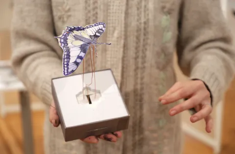 Osijek, 26. 02. 2026., Muzej Slavonije, radionica, 60+, Svjetlo i sjena u letu leptira, lutkarstvo, lutke, lutke sa mehanizmom, tema - leptirSNIMIO BRUNO JOBST