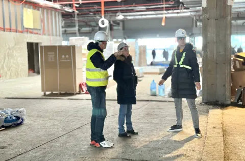 Klisa, 24. 02. 2026., Zračna luka Osijek, ZLO, obilazak, radovi, terminal, unutranji, vanjski, građevinski radoviSNIMIO BRUNO JOBST