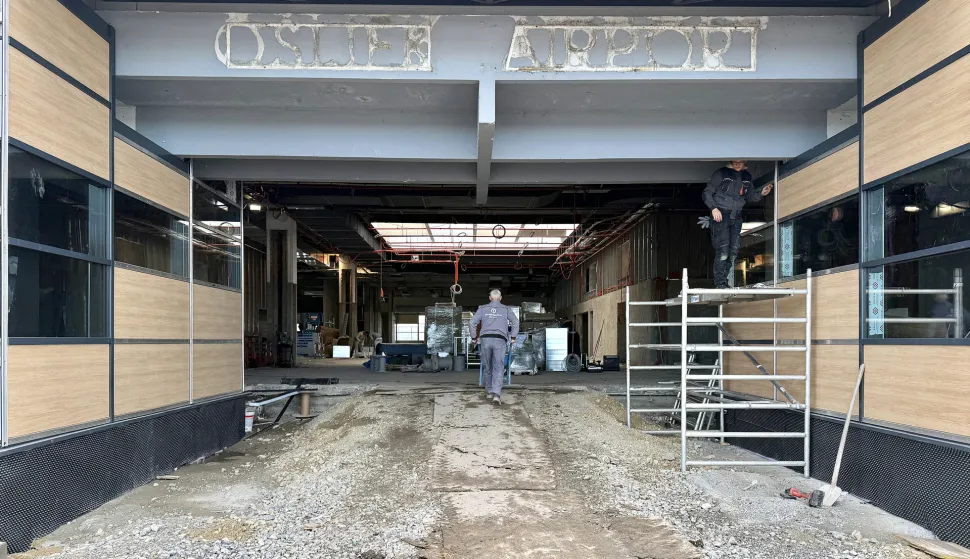 Klisa, 24. 02. 2026., Zračna luka Osijek, ZLO, obilazak, radovi, terminal, unutranji, vanjski, građevinski radovi, glavni ulazSNIMIO BRUNO JOBST