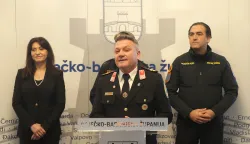 Osijek, 27. 02. 2026., Trg A. Starčevića, Međunarodni dan Civilne za&scaron;tite, civilna ža&scaron;tita, prijem kod županice, službe Civilne za&scaron;tite, Nata&scaron;a Trami&scaron;ak; Zoran Pak&scaron;ec; Mladen PejićSNIMIO BRUNO JOBST