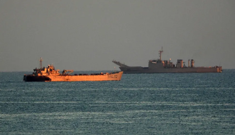 Mexican Navy ships arrive at the Havana Bay with 814 tons of humanitarian aid sent by Mexico, on February 12, 2026. (Photo by AFP)