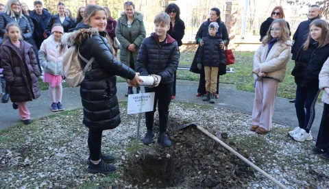 Osijek, 26. 02. 2026, Dvori&scaron;te Fakulteta odgojnih i obrazovnih znanosti, FOOZOS. Zakopavanje vremenske kapsule i otvorenje 2. osječkih dana digitalnih transformacija.snimio GOJKO MITIĆ