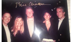 (FILES) This undated photo from the personal collection of Jeffrey Epstein provided by the Democrats on the House Oversight Committee on December 12, 2025, shows former President Bill Clinton (C) posing with Epstein (R) and Ghislaine Maxwell (2nd-R). Former US secretary of state Hillary Clinton is to testify behind closed doors on February 26, 2026, before a congressional committee investigating the late convicted sex offender Jeffrey Epstein and his accomplice Ghislaine Maxwell. Former president Bill Clinton is scheduled to answer questions the following day from the Republican-led House Oversight Committee about his relations with Epstein, who died in a New York jail cell in 2019 while awaiting trial. (Photo by HANDOUT/House Oversight Democrats/AFP)/RESTRICTED TO EDITORIAL USE - MANDATORY CREDIT "AFP PHOTO/HOUSE OVERSIGHT COMMITTEE DEMOCRATS/HANDOUT/" - NO MARKETING NO ADVERTISING CAMPAIGNS - DISTRIBUTED AS A SERVICE TO CLIENTS