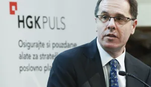 Zagreb, 26.02.2026. - U organizaciji Hrvatske gospodarske komore (HGK) održava se okrugli stol "Kako sačuvati realnu vrijednost novca u izazovnim vremenima". Na fotografiji Goran &Scaron;aravanja.&nbsp;foto HINA/ Lana SLIVAR DOMINIĆ/ lsd