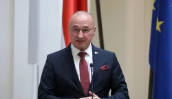 Zagreb, 14.01.2026 - Ministarstvo vanjskih i europskih poslova Republike Hrvatske svečano je obilježilo Dana međunarodnog priznanja Republike Hrvatske i Dana mirne reintegracije hrvatskog Podunavlja. Na fotografiji ministar vanjskih i europskih poslova Gordan Grlić Radman.foto HINA/ Denis CERIĆ /dc