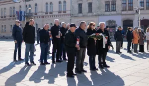 osijek, 28. 2. 2026., Obljetnica smrti Ante StarčevićaHOS; obljetnica; Ante Starčević; polaganje vijenaca