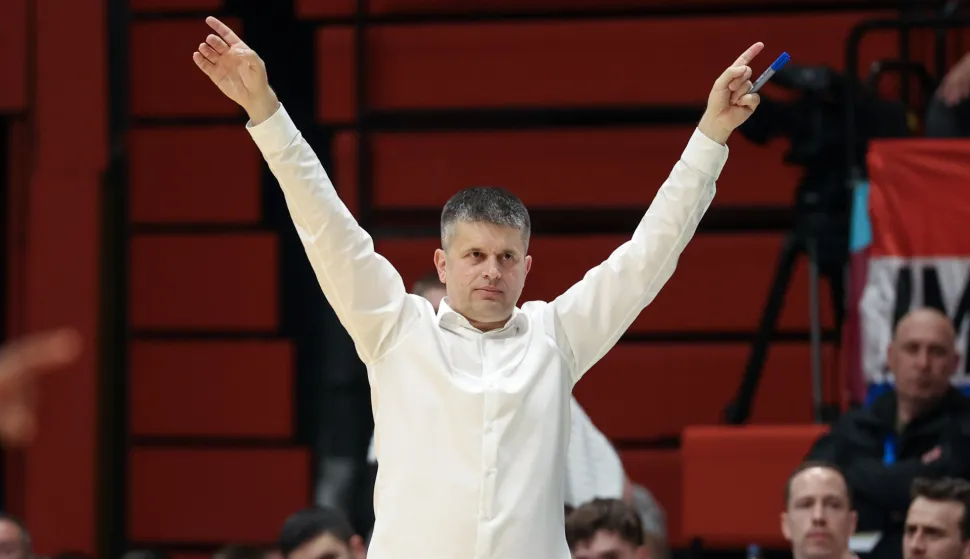 Zagreb, 27.02.2026 - Utakmica kvalifikacja za Svjetsko ko&scaron;arka&scaron;ko prenstvo, Hrvatska - Njemačka. Na slici izbornik Hrvatske ko&scaron;arka&scaron;ke reprezentacije Tomislav Mijatović.foto HINA/ Damir SENČAR/ ds