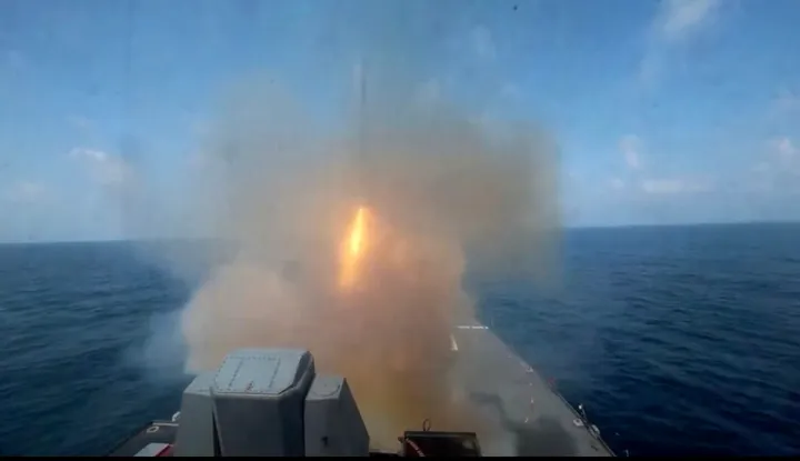 In this screen grab obtained on February 28, 2026 from video released by the US Central Command on their X account @CENTCOM shows the Arleigh Burke class guided-missile-destroyer, USS Spruance (DDG 111), firing Tomahawk Land Attack Missiles in support of Operation Epic Fury, from an undisclosed location on February 28, 2026. The United States and Israel launched a wave of strikes against targets in Iran on February 28, sparking swift retaliation by the Islamic republic which responded with missile attacks across the region. (Photo by US Central Command (CENTCOM)/AFP)/RESTRICTED TO EDITORIAL USE - MANDATORY CREDIT "U.S. CENTCOM - Hand-Out" - NO MARKETING NO ADVERTISING CAMPAIGNS - DISTRIBUTED AS A SERVICE TO CLIENTS