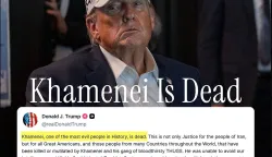 This image taken on February 28, 2026 shows a repost on the official White House X account of the February 28, 2026 announcement on Truth Social by US President Donald Trump stating that Iranian supreme leader Ayatollah Ali Khamenei has been killed. Ayatollah Ali Khamenei, Iran's supreme leader since 1989 and sworn enemy of the West, was killed on February 28 in the opening salvo of a massive US and Israeli attack, President Donald Trump said, as he urged the overthrow of the Islamic republic. (Photo by WHITE HOUSE/AFP)/RESTRICTED TO EDITORIAL USE - MANDATORY CREDIT "AFP PHOTO/WHITE HOUSE " - HANDOUT - NO MARKETING NO ADVERTISING CAMPAIGNS - DISTRIBUTED AS A SERVICE TO CLIENTS