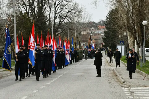 Pakrac, 02.03.2026. - Potpredsjednik Vlade i ministar hrvatskih branitelja Tomo Medved na obilježavanju 35. godi&scaron;njice početka Domovinskog rata u Republici Hrvatskoj. foto HINA/ ml