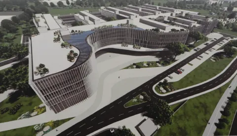 Osijek, 02. 03. 2026, Svečano potpisvanje ugovora o darivanju nekretnine RH u svrhu izgradnje novog KBC-a Osijek. Krunoslav &Scaron;ego, ravnatelj KBC-a Osijek, Ivan Radić - gradonačelnik Osijeka, Nata&scaron;a Trami&scaron;ak, županica OBŽ i Branko Bačić - potpredsjednik Vlade i ministar prostornog uređenja, graditeljstva i državne imovine.snimio GOJKO MITIĆ