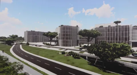 Osijek, 02. 03. 2026, Svečano potpisvanje ugovora o darivanju nekretnine RH u svrhu izgradnje novog KBC-a Osijek. Krunoslav &Scaron;ego, ravnatelj KBC-a Osijek, Ivan Radić - gradonačelnik Osijeka, Nata&scaron;a Trami&scaron;ak, županica OBŽ i Branko Bačić - potpredsjednik Vlade i ministar prostornog uređenja, graditeljstva i državne imovine.snimio GOJKO MITIĆ