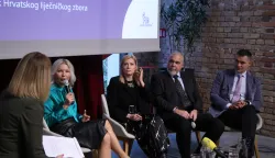 Zagreb, 03.03.2026 - Uoči Svjetskog dana debljine, 4. ožujka, i Hrvatskog dana osvije&scaron;tenosti o debljini, 16. ožujka, održana je konferencija za novinare "Istina o debljini" u organizaciji Novo Nordisk Hrvatska. Na njoj su predstavljeni rezultati istraživanja o preprekama u liječenju debljine u Hrvatskoj, provedenog s agencijom IPSOS. Na fotografiji Sanja Klobučar, Silvija Canecki, Mladen Krnić, Tomislav Božek.foto HINA/ Denis CERIĆ /dc