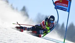 CORRECTION/Croatia's Filip Zubcic competes during the first run of the Men's Giant Slalom event, part of FIS Alpine Ski World Cup 2025-2026 in Kranjska Gora, Slovenia, on March 7, 2026. (Photo by JURE MAKOVEC/AFP)/?The erroneous mention[s] appearing in the metadata of this photo by JURE MAKOVEC has been modified in AFP systems in the following manner: [Kranjska] instead of [Krankska]. Please immediately remove the erroneous mention[s] from all your online services and delete it (them) from your servers. If you have been authorized by AFP to distribute it (them) to third parties, please ensure that the same actions are carried out by them. Failure to promptly comply with these instructions will entail liability on your part for any continued or post notification usage. Therefore we thank you very much for all your attention and prompt action. We are sorry for the inconvenience this notification may cause and remain at your disposal for any further information you may require.?