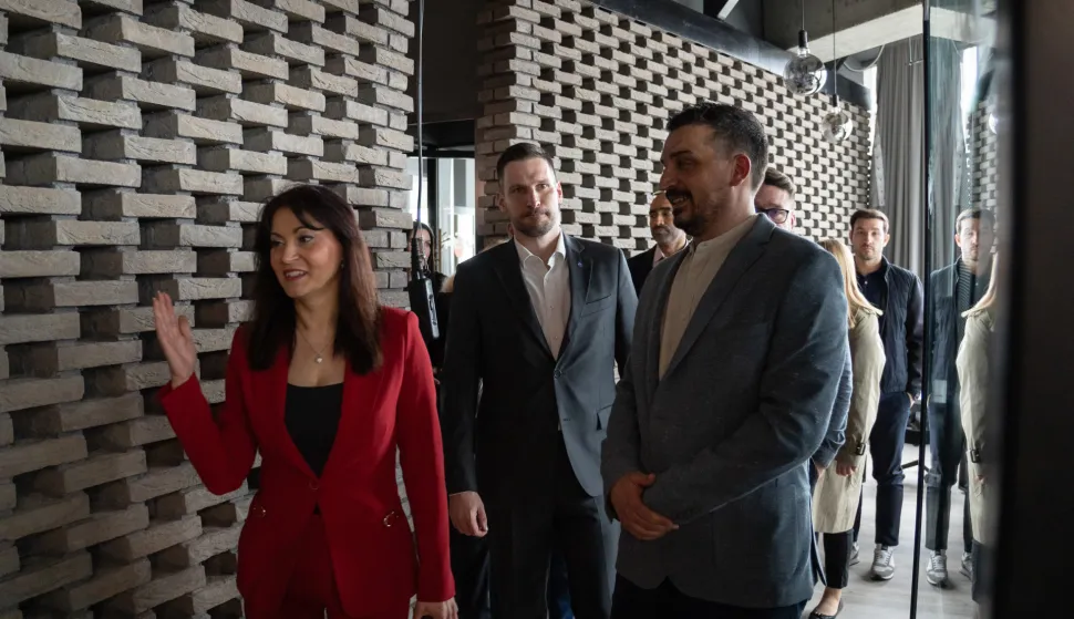 Osijek, 12. 3. 2026., Otvorenje Infobip, EurodomSilvio Kutić; Ivan Radić; Nata&scaron;a Trami&scaron;ak; Infobip; otvorenje; IT; IT industrija; tehnologija; tvrtka; ured