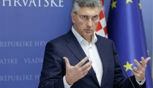 Zagreb, 14.03.2026. - Konferencija za medije premijera Andreja Plenkovića na temu najnovijeg izvje&scaron;ća svjetske agencije za kreditni rejting Standard & Poor's koji je sada s A- podignut na A.Na fotografiji Andrej Plenković.foto HINA/ Edvard &Scaron;U&Scaron;AK