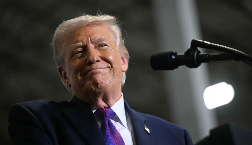 US President Donald Trump speaks at Verst Logistics in Hebron, Kentucky, on March 11, 2026. (Photo by Jim WATSON/AFP)