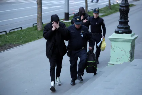 18.03.2026., Osijek - Privodjenje uhicenih zbog droge i pranja novca kod sudca istrage na Zupanijski sud. Photo: David Jerkovic/PIXSELL
